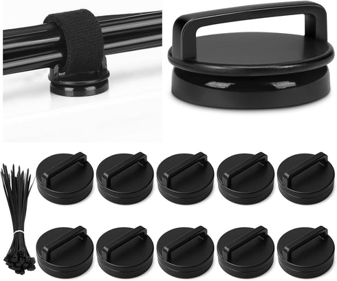 Tellegloww 10 Set Magnetic Zip Tie Mount and Nylon Cable Ties 23mm Dia