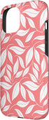 PrintablePretty 15 Salmon Pink Botanical Leaves Pattern Elegant Minimal Floral Case for iPhone