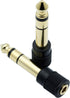 Audio Adapter 6.35mm Male to 3.5mm Female Stereo Headphone Connector, Gold Plated, 2 Pack