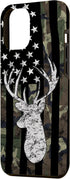American Flag Whitetail Buck Camouflage Deer Hunting Case for iPhone 12 Pro Max