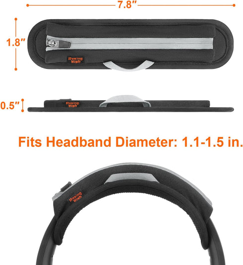 Desing Wish Universal Replacement Headphone Headband Cover, Headband Cushion Pad Cover Compatible with Sony, Bose, Beats, JBL Head Band Protector for Noise Canceling Stereo Headset (Black)