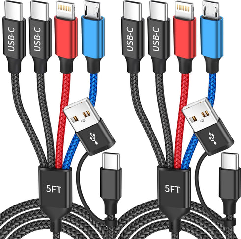 Dual Type-C Ports 4 in 2 Multi Charging Cable, Travel Cruise Essentials