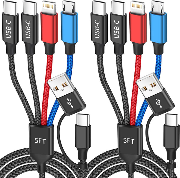 Dual Type-C Ports 4 in 2 Multi Charging Cable, Travel Cruise Essentials