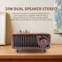 Retro Bluetooth Speaker, Vintage Radio with Natural Wood, 20W Dual Speakers Stereo, U Disk/TF Card/Aux Music Player,