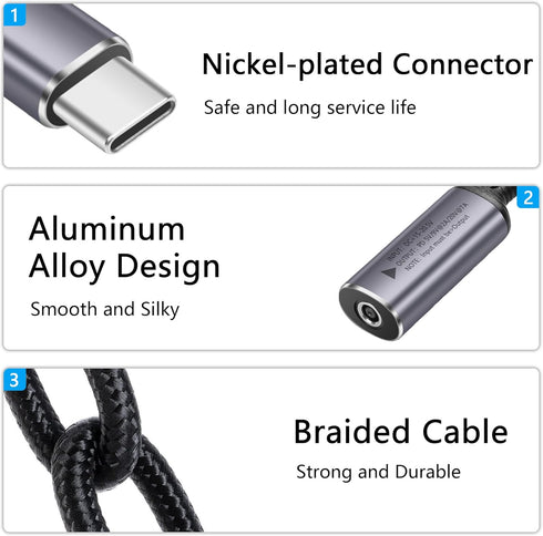 SinLoon PD 140W DC4530 to USB C Cable, DC 4.5mm x 3.0mm Female to Type C Male Power Charging Cable