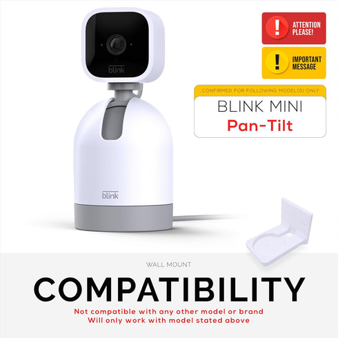 Screwless Wall Mount for Blink Mini Pan Tilt Camera, Easy to Install Holder, No Mess, Strong VHB Holder with Screw in Option