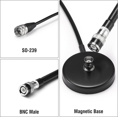 Radioddity CB515 27MHz, SO-239 CB-606/CB-606 PRO/CB-500/CB-27 PRO/CS-47/CB-900 CB Antenna Soft Whip CB Radio Antenna