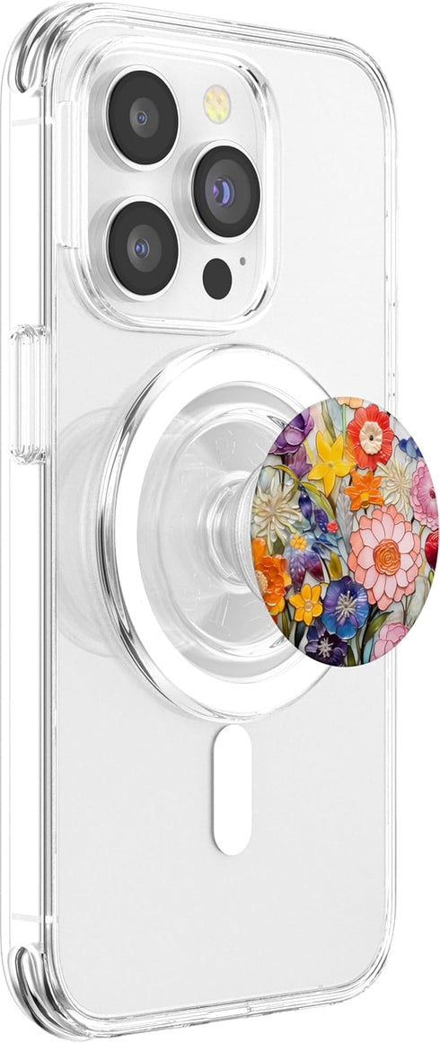 PopSockets PopGrip for MagSafe, Colorful Floral Murano Glass Effect, Venetian Glass