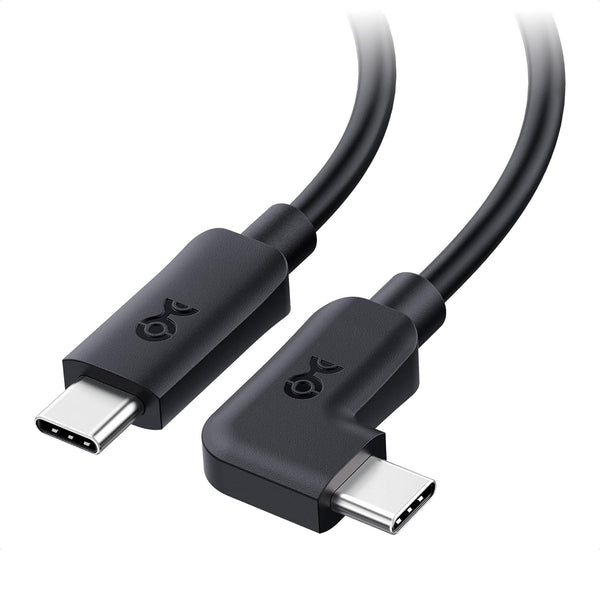 Cable Matters 20Gbps Right Angle USB C Cable 6ft, 240W Power Delivery, 8K 30Hz & 4K 120Hz Video, Black - 1.8m/6ft