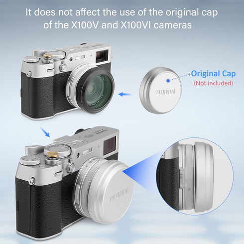 Haoge MC UV Camera Lens Protection Filter for Fujifilm X100VI, Fuji X100V Camera with Integrated Adapter Ring Black