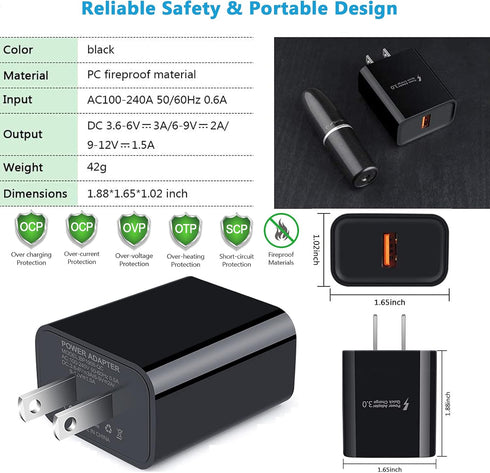 Type C Fast Charger for Samsung Galaxy S24 S23 S22 S21 S20 A15 A54 A14 A53 A13, LG Stylo 6, Quick Charge