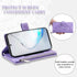 Asuwish Wallet Phone Case for Samsung Galaxy Note 10 5G - Mandala Flower, Zipper Card Holder, Tempered Glass, Purple.