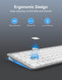 TECKNET 2.4G Wireless Keyboard, Ultra Slim Compact USB Keyboard with Media Hotkeys, Silent for Laptop PC Desktop Smart
