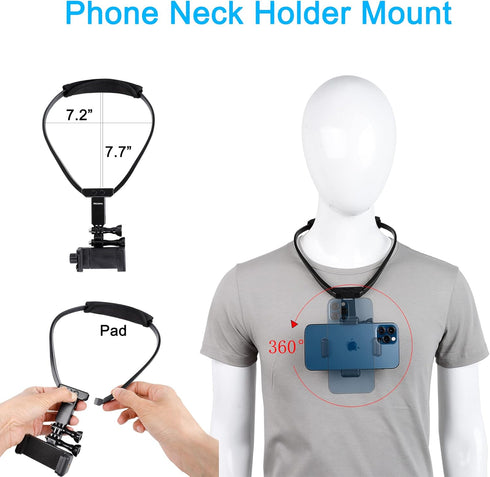 Pellking POV/Vlog Smartphone Head Strap Mount Kit, Compatible with iPhone, Samsung, Hero 1-9, DJI Osmo