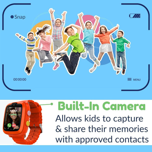 Kids Smartwatch with SIM Card for Ages 4-12 Years, GPS Tracking Locator, SOS Alarm, Remote Monitoring, 2-Way Face to