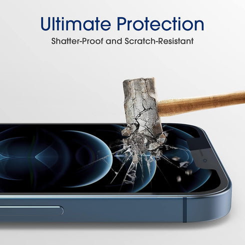 amFilm OneTouch Tempered Glass Screen Protector for iPhone 12 Pro Max (6.7", 2020) - 2 Pack with Easy Installation Kit