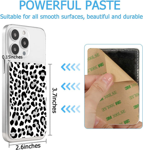 Leather Phone Card Holder, Stick Back Phone Wallet Sticker, Stylish Credit Card Holder for iPhone, Samsung, Android and
