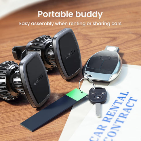 LISEN 2 Pack Magnet for Phone Car Mount, Magnetic Holder for Car Vent, Fits All iPhone 15/14/13 Pro Max Plus Samsung