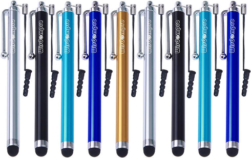 Wisdompro Stylus Pens for Touch Screens, 9 Pack Universal Rubber Tip Stylus with Lanyard for iPad, iPhone & More