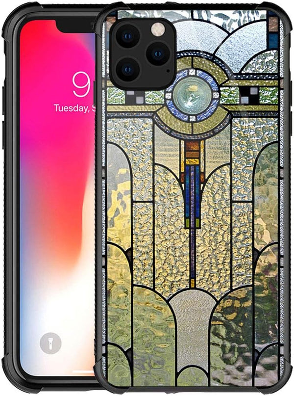 CARLOCA iPhone 11 Pro Case, Art Deco Stained Glass Window Pattern Design Shockproof Anti-Scratch Case for iPhone 11 Pro