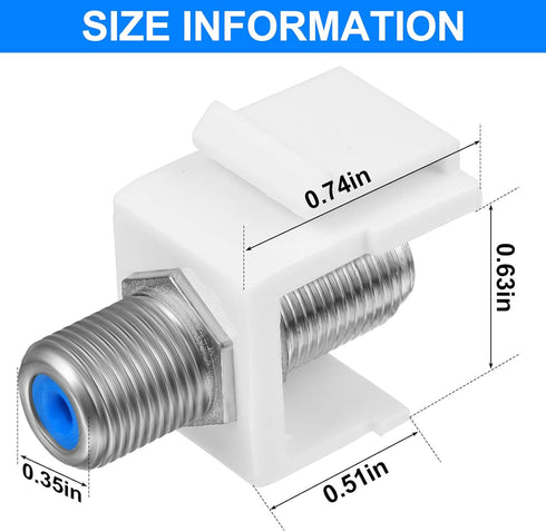 F-Type RG6 Trapezoidal Jack Insert Socket - Trapezoidal Jack Socket Gender Changer, Screw-Type Audio Speaker Trapezoid