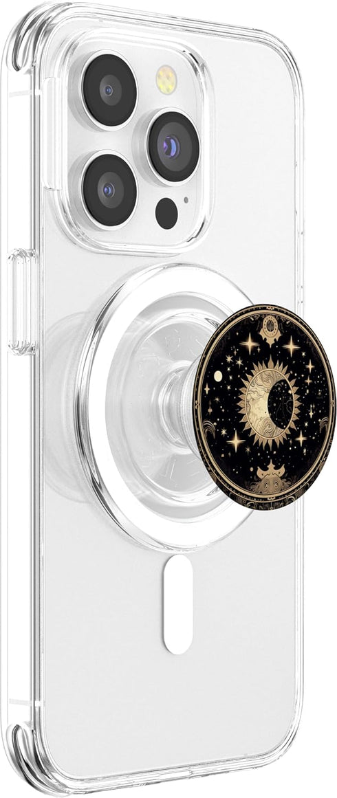 Mysterious Sun and Moon Celestial Phases Gothic Pattern PopSockets MagSafe PopGrip for iPhone