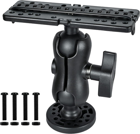 Fish Finder Mount Base, Universal 360° Rotation Ball-Mount Bracket for Marine Boat Kayak, Nylon & Stainless Steel