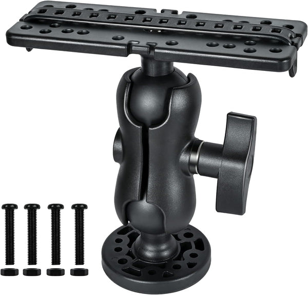 Fish Finder Mount Base, Universal 360° Rotation Ball-Mount Bracket for Marine Boat Kayak, Nylon & Stainless Steel