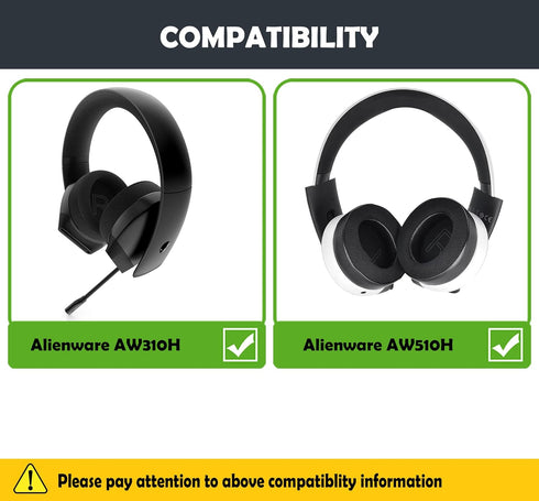 Earpads Replacement Cushion Compatible with Alienware 7.1 PC Gaming Headset AW510H,AW310H Cool Gel Ear pads with Cooling Gel layer