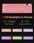 EWEADN V102 98 Wired Keyboard, Keys Creamy Gaming Keyboard with Number Pad, Display Screen & Media Knob RGB Silent