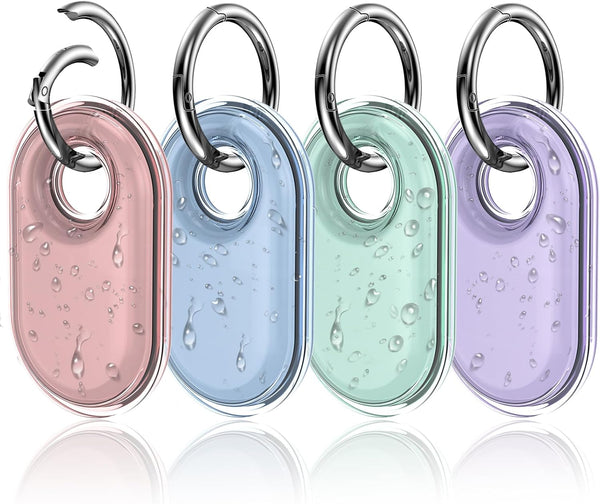 Samsung Galaxy SmartTag2 Case with Keychain, 4 Pack Full-Wrapped IPX8 Waterproof TPU Case for Galaxy Smart Tag 2