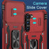 DEERLAMN Military Grade Case for Samsung Galaxy S23 with Slide Camera Cover & Screen Protector - Red