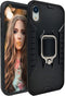 MODOS LOGICOS Case for iPhone XR, Dual Layers Shockproof Protective Case with Built-in 360 Metal Rotating Ring (Black)