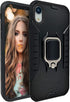 MODOS LOGICOS Case for iPhone XR, Dual Layers Shockproof Protective Case with Built-in 360 Metal Rotating Ring (Black)