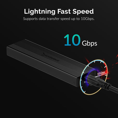 SABRENT USB 3.2 10Gbps Type C Tool Free Enclosure for M.2 PCIe NVMe and SATA SSDs, EC-SNVE