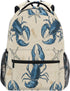 Krafig Retro Starfish Lobsters Boys Girls Kids School Backpacks Bookbag, School Bag Travel