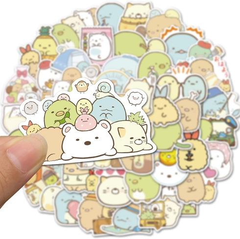 Kawaii Sumikko 50 Pcs Waterproof Removable Stickers, Stylish, Beautiful, Lovely for Boys and Girls, Durable Vinyl