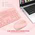 Wireless Keyboard and Mouse Combo - Rii Standard Office PC Keyboard and Optical Wireless Mice (PINK)