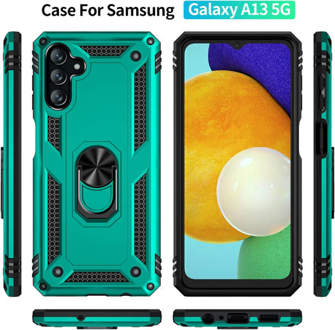 for Galaxy A13 5G Case with HD Screen Protector, Military Grade Hybrid Hard PC Soft TPU Shockproof Case