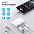 USB C to 3.5mm Audio Adapter,3 in 1 USB-C to USB Adapter with 3.5mm Headphone Jack Adapter and 60W PD Fast Charging,Compatible with Most Type-C Phones,Laptops,iPad Pro,Phone 15.