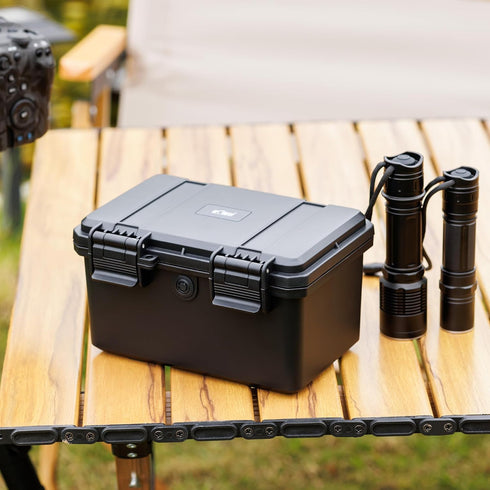 KIWIFOTOS 58 Slots Battery Case Holder with Tester, IP67 Waterproof Outdoor Storage Organizer for AA AAA Batteries