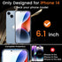 3+3 Pack Privacy Screen Protector for iPhone 14 6.1-Inch with 3 Pack Camera Lens Protector, Anti Spy Tempered Glass Film 9H Hardness Bubble Free Case Friendly