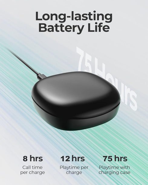 Open Ear Headphones, Bluetooth 5.3 Wireless Earbuds with Earhooks, 75 Hours Playtime, Digital Display Charging Case