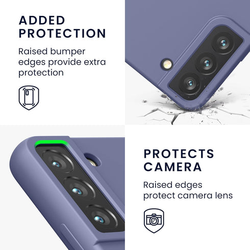 kwmobile TPU Silicone Case for Samsung Galaxy S22 - Soft Finish Phone Cover in Matte Lavender Grey