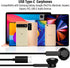Maeline USB C Headphone - Wired Earbuds with Microphone, Noise Canceling in-Ear Headset for Computers, Black