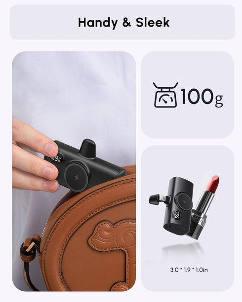 TCNOLL iPhone,5000mah Pack 14/12/13 mini/14 Mini Power Bank Compatible with Travel On-the Go Portable Charger, Handy