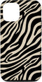 iPhone 13 Case, Zebra Stripes Print Pattern in Black and Beige