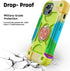 iPhone 15 Case, Rainbow Green, Heavy-Duty Shockproof Military-Grade Rugged Cover with Ring Stand, Glass Screen & Camera