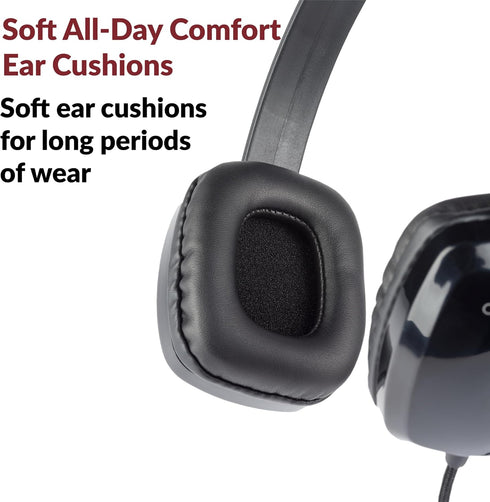Cyber Acoustics USB Stereo Headphones (ACM-6005C) for PCs and Other USB Devices in Office, Classroom, Home