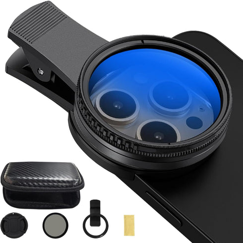 Nouiseuns 52 mm Clip On CPL Phone Camera Lens, Circular Polarizing Filter for